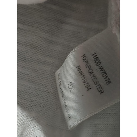 Blouse Womens 2X Gray Floral V Neck Kimono Sleeve Tunic Top Crochet Ruffle Sheer - Picture 4 of 6